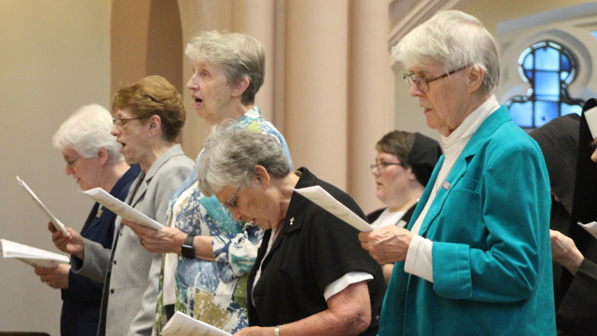 Four religious sisters celebrating milestone jubilees this year were among those honored for serving the Diocese of Gary at the annual Eucharistic Liturgy in Thanksgiving for Women Religious on Sept. 15 at the Cathedral of the Holy Angels.
