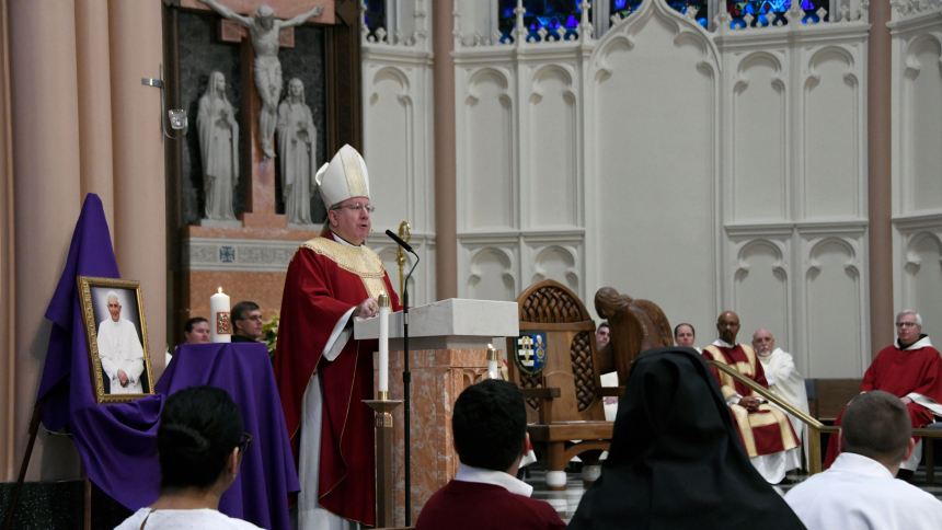 Diocese honors and mourns former pope with Memorial Masses