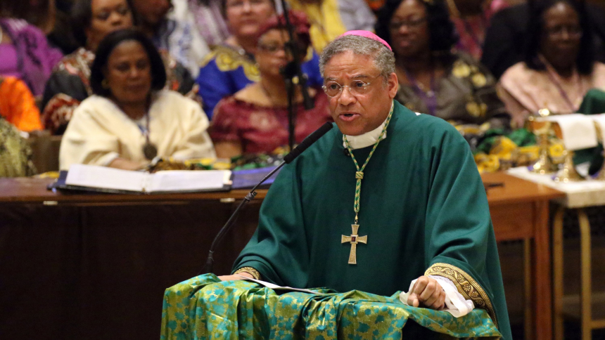Chicago Auxiliary Bishop Joseph N. Perry, pictured in a file photo, was named chairman of the U.S. Conference of Catholic Bishops' Ad Hoc Committee Against Racism May 10, 2023. Ahead of the U.S. bishops' meeting in Orlando, Fla., June 14-16, Bishop Perry recently spoke with OSV News about his new role. (CNS photo/Gregory A. Shemitz)