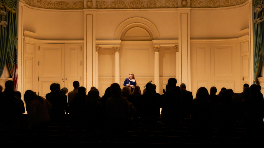 Meg Bonta receives a standing ovation at Carnegie Hall.