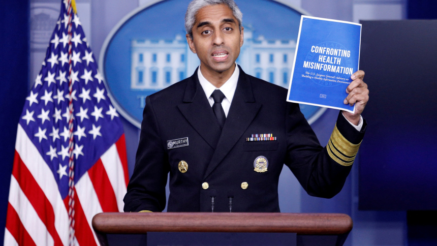 U.S. Surgeon General Dr. Vivek Murthy delivers remarks during a news conference at the White House in Washington July 15, 2021. Murthy released a 21-page advisory May 23, 2023, that called for "emergency action at all levels over youth social media usage for the sake of their mental health." (OSV News photo/Tom Brenner, Reuters)