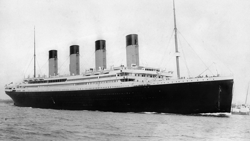 The RMS Titanic departing Southampton on April 10, 1912. The "unsinkable" ship hit an iceberg on April 15, and went down into the Atlantic Ocean within hours. (OSV News photo/public domain)
