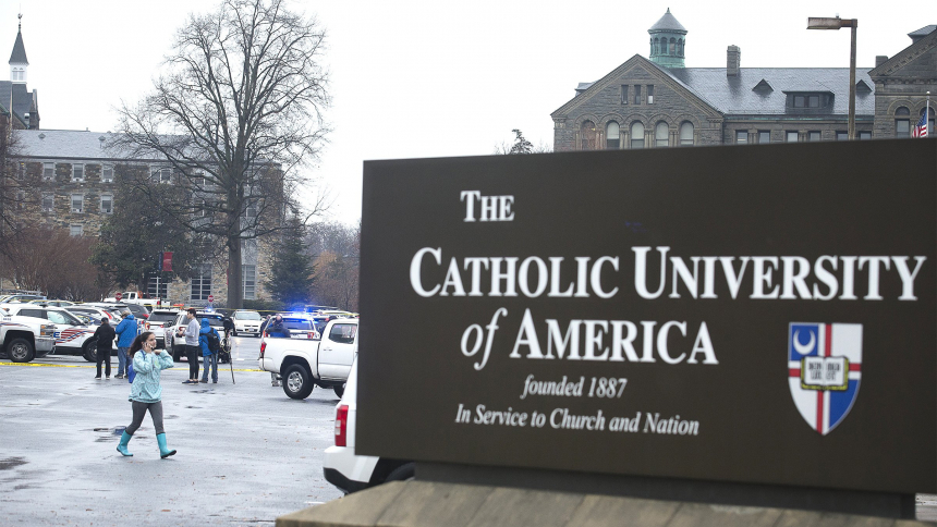 Metropolitan Police Department personnel are seen Dec. 10, 2019, on the campus of The Catholic University of America in Washington. The Catholic University of America has requested emergency meetings with Metropolitan Police, following off-campus attacks July 13 and July 17, 2023, days after a Kentucky teacher was killed in front of a university building. (OSV News  photo/Tyler Orsburn)