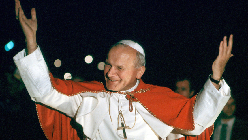 St. John Paul II smiles during a 1980 visit to Paris in this file photo. (OSV News photo/Giancarlo Giuliani, CPP)