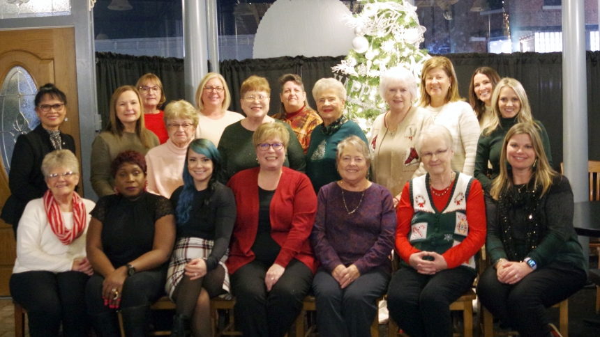 Members of the Daughters of Isabella circle 1166 of St. Edward parish gather for a Christmas party on Dec. 14 at McVey's Restaurant in Lowell. The women's group, part of an international organization founded 1897 to promote unity, friendship and charity, has seen local membership grow to 33 and includes ladies of different ages, backgrounds and professions. (provided photo)