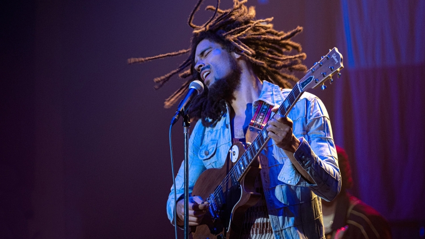 Kingsley Ben-Adir stars in a scene from the movie “Bob Marley: One Love.” The OSV News classification is A-III -- adults. The Motion Picture Association rating is PG-13 -- parents strongly cautioned. Some material may not be suitable for children. (OSV News photo/Chiabella James, Paramount Pictures)