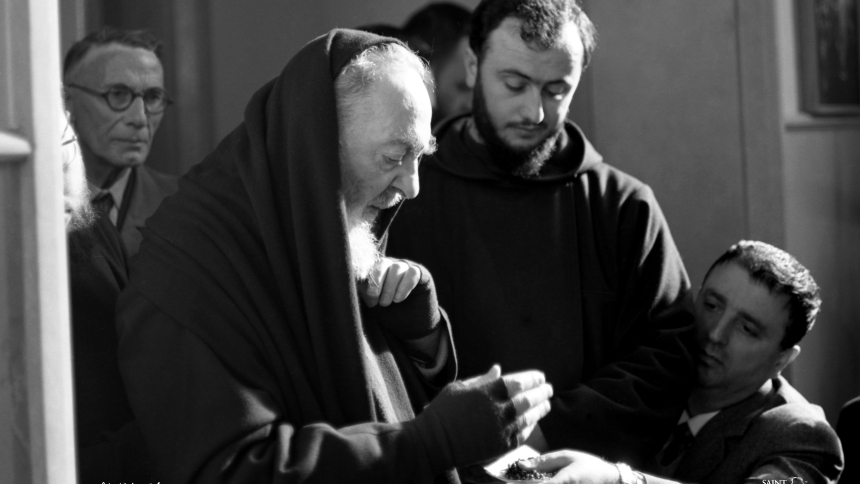 A newly released image of St. Padre Pio is seen in this undated photo. The Vatican hosted a presentation of 10 new photos of the Capuchin saint April 29, 2024. (CNS photo/Courtesy Saint Pio Foundation)