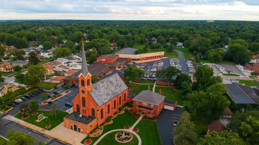 St. Mary Crown Point aerial