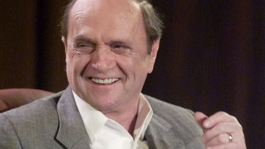 Actor Bob Newhart laughs after delivering story during a tribute to Newhart at the U.S. Comedy Arts Festival in Aspen, Colo., March 2, 2001. (OSV News photo/Gary C., Reuters)