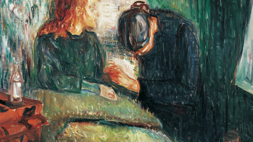 A painting titled, "The Sick Child," by Edvard Munch from 1885. Copyrighted work available under Creative Commons attribution only license CC BY 4.0 (CNS photo/CC by 4.0, Wikimedia Commons)