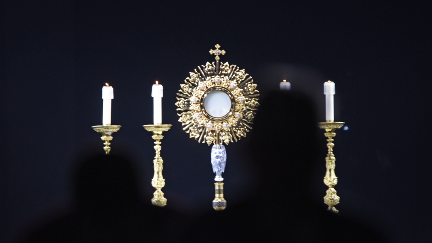 Monstrance for eucharistic adoration at the national eucharistic congress in indianapolis