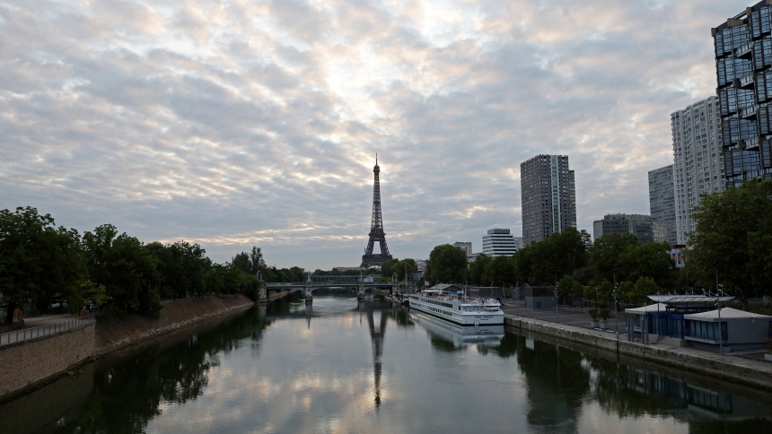 A reflection of the Eiffel Tower is seen in the Seine River in Paris July 25, 2024. (OSV News photo/Esa Alexander, Reuters)