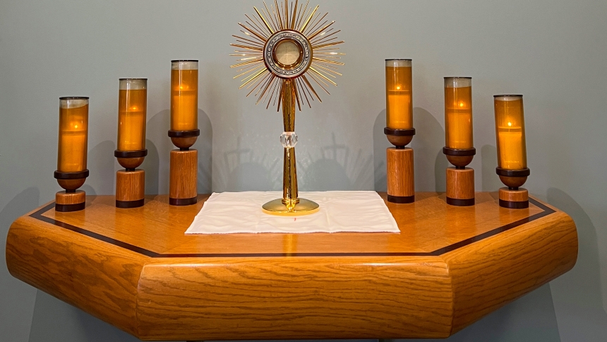 The traveling Monstrance for Vocations commissioned for North America by St. Pope John Paul II will visit the Diocese of Gary for the first time Oct. 28-Nov. 8. (Provided photo)