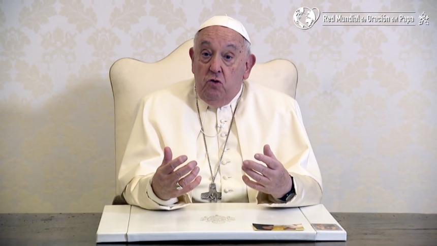 Pope Francis speaks in a video recorded to present his prayer intention for the month of January, "For the right to an education," published Jan. 2, 2025. (CNS screengrab/courtesy Pope's Worldwide Prayer Network)