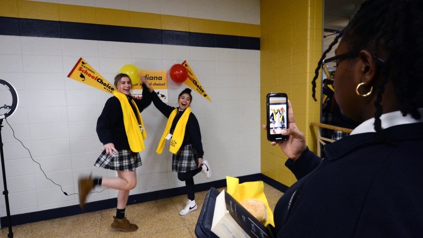 Students taking a picture