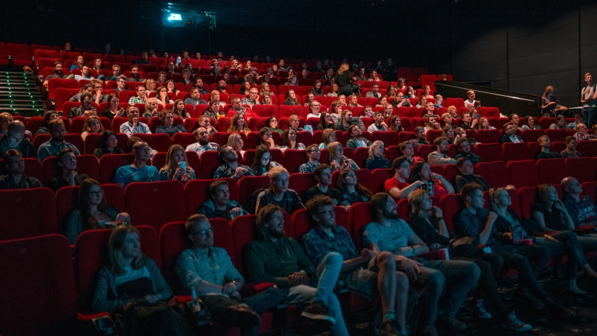 People enjoying the movies