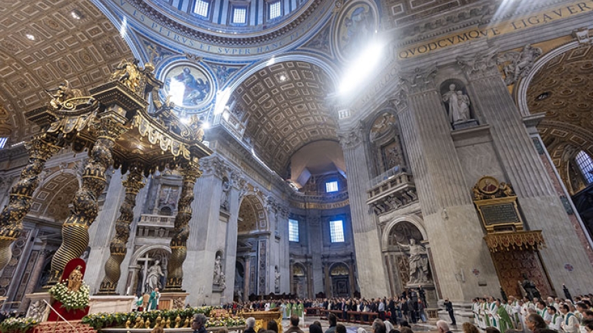 Cardinal José Tolentino de Mendonça, prefect of the Dicastery for Culture and Education, celebrates Mass in St. Peter's Basilica for the Jubilee of Artists and the World of Culture at the Vatican Feb. 16, 2025. (CNS photo/Pablo Esparza)