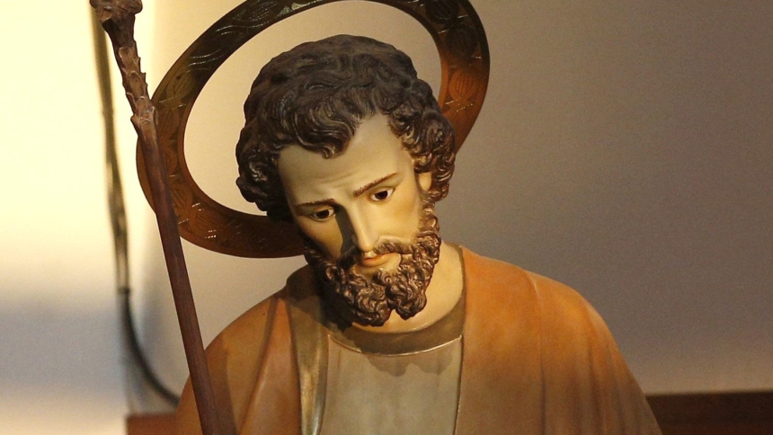 A 2017 photo shows a statue of St. Joseph in Rome. (CNS photo/Paul Haring)