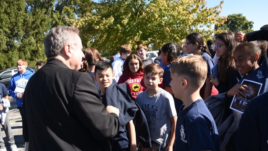 Bishop McClory Respect Life rally with students