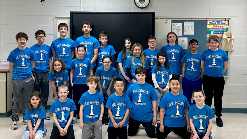 Twenty-six students represented St. Mary Catholic Community School in Crown Point at the Scholastic Chess of Indiana Team State Championship in Martinsville on March 22, winning many games and grabbing a third, 15th and 16th place finish. (Provided photo)
