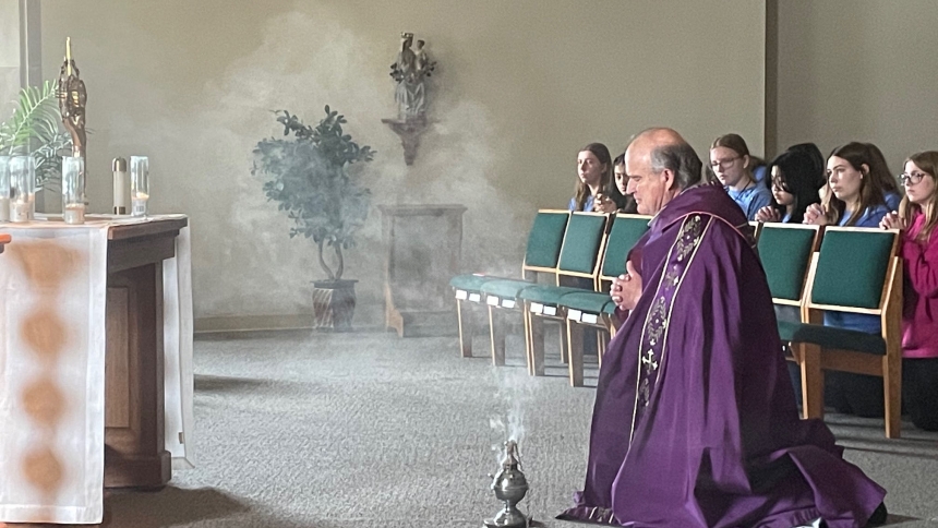 Eucharistic adoration is held at St. Paul in Valparaiso, but the opportunities for adoration will be increased when the altar in the photo becomes an altar of repose and a new, second altar of sacrifice is added to hold a new tabernacle. Renovations to the chapel is being partially funded by an Eucharistic Adoration Endowment grant through the Catholic foundation for NWI. (Marlene A. Zloza photo)