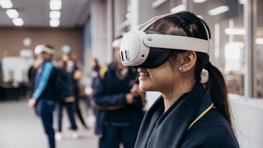 A student tries out the Blessed Carlo Acutis virtual reality experience at the Purpose Fest 2025 in Sydney July 2. Hundreds clamored in Sydney to be the first in the world to step into the groundbreaking virtual reality journey that transports attendees into the life and spiritual legacy of the young Blessed Carlo, who will be canonized Sept. 7 at the Vatican. (OSV News photo/Giovanni Portelli, courtesy The Catholic Weekly)