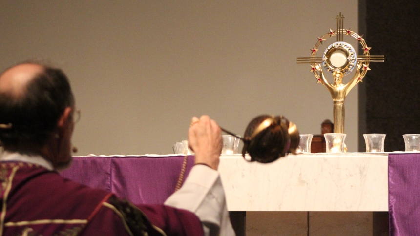 Eucharistic adoration is the act of praying before the very presence of the Lord, exposed in the monstrance, a specially crafted stand designed to hold a consecrated host. Many parishes within the Diocese of Gary have adoration hours and most have designated adoration spaces or chapels. Faithful in Northwest Indiana continue to have a variety of opportunities to pray alone in silence or join others during special adoration nights hosted by parishes throughout the diocese.      St. Paul in Valparaiso will ha