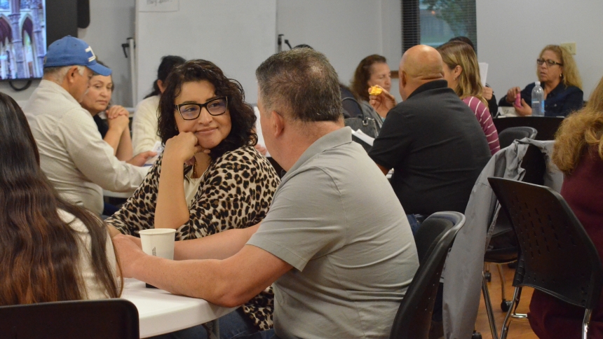 Attendees at Formation Saturday spend time in discussion.
