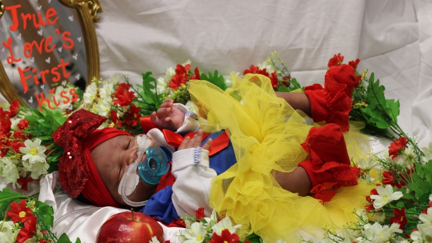 Baby Kristal Ann Davis of Hobart dressed as Snow White.