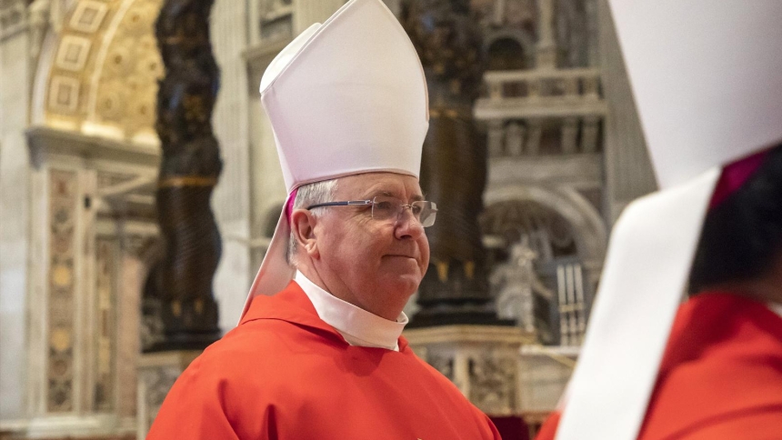 Phoenix Bishop John P. Dolan is pictured during Mass in the crypt of St. Peter's Basilica at the Vatican Jan. 27, 2020. Bishop Dolan gave the keynote at an international conference on mental health in Rome Nov. 5 and 6, 2025. (CNS photo/Stefano Dal Pozzolo)