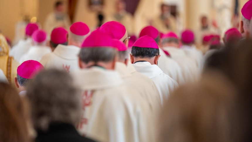 Bishops from around the country gather at the Basilica of the National Shrine of the Assumption of the Blessed Virgin Mary in Baltimore Nov. 10, 2025, for the opening Mass of the U.S. Conference of Catholic Bishops' fall plenary assembly. (OSV News photo/Kevin J. Parks, Catholic Review)