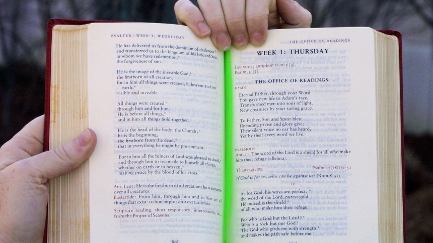 A breviary, or the liturgical book containing the Liturgy of the Hours, is seen in this illustration photo. (OSV News photo/Bob Roller)