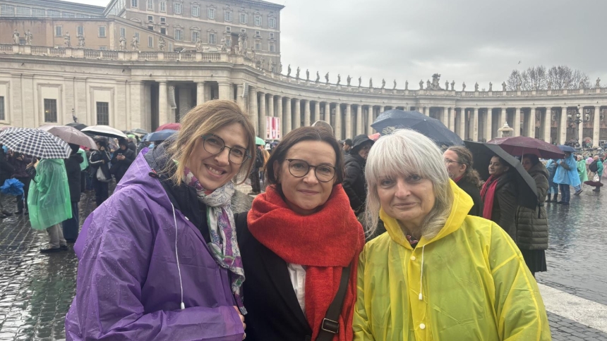Polish pilgrims from Torun: from left, Iwona, Wioletta and Kasia, are seen on a Jan. 6, 2026 photograph on St. Peter's Square, at the conclusion of the Jubilee Year of Hope. What really visibly stayed with the faithful after the Jan. 6 Epiphany Mass was Pope Leo's urge to keep the church alive. "If we do not reduce our churches to monuments, if our communities are homes, if we stand united and resist the flattery and seduction of those in power, then we will be the generation of a new dawn," the pope said. 