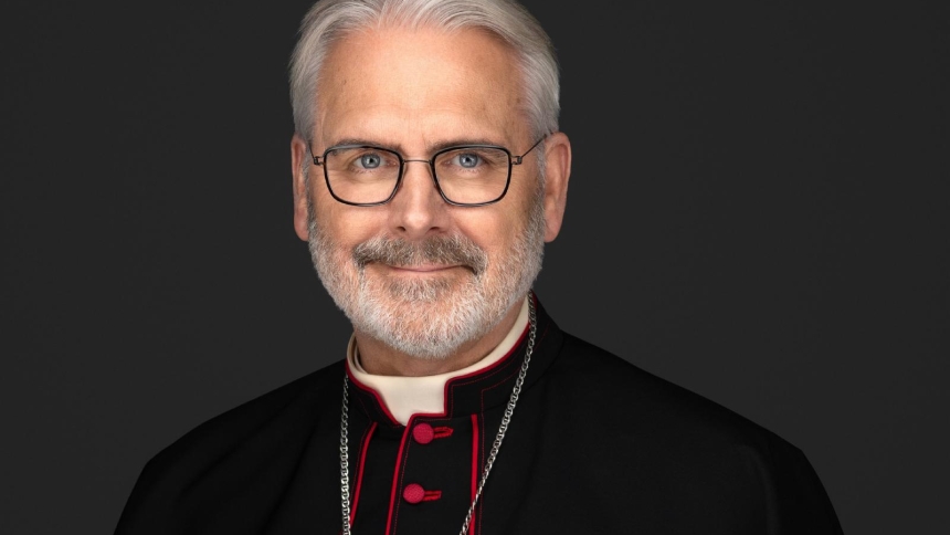 Archbishop Paul S. Coakley of Oklahoma City, president of the U.S. Conference of Catholic Bishops, is pictured in an undated portrait. Archbishop Coakley echoed Pope Leo XIV's call for deescalation and dialogue in the Middle East March 1, 2026, following the joint Feb. 28 attacks by the U.S. and Israel on Iran killing that nation's longtime supreme leader, 86-year-old Ayatollah Ali Khamenei. (OSV News photo/Archdiocese of Oklahoma City)