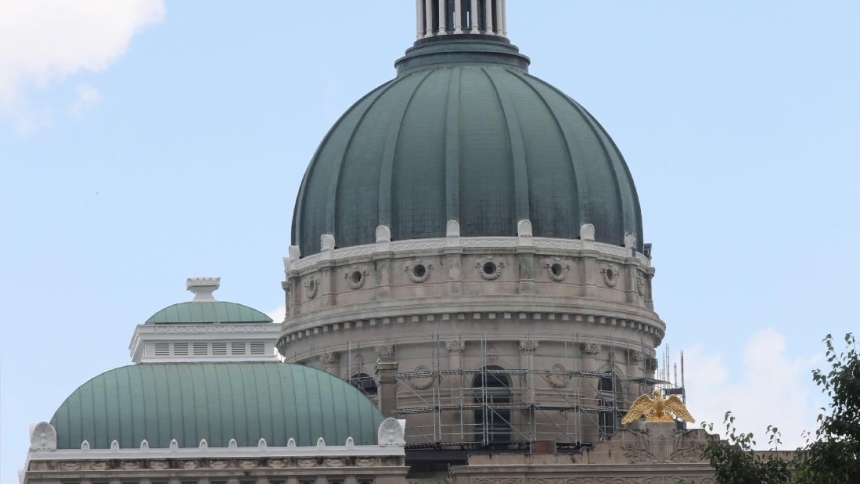 The dome of the Indiana State Capitol is pictured in Indianapolis July 17, 2024. (OSV News photo/Bob Roller)