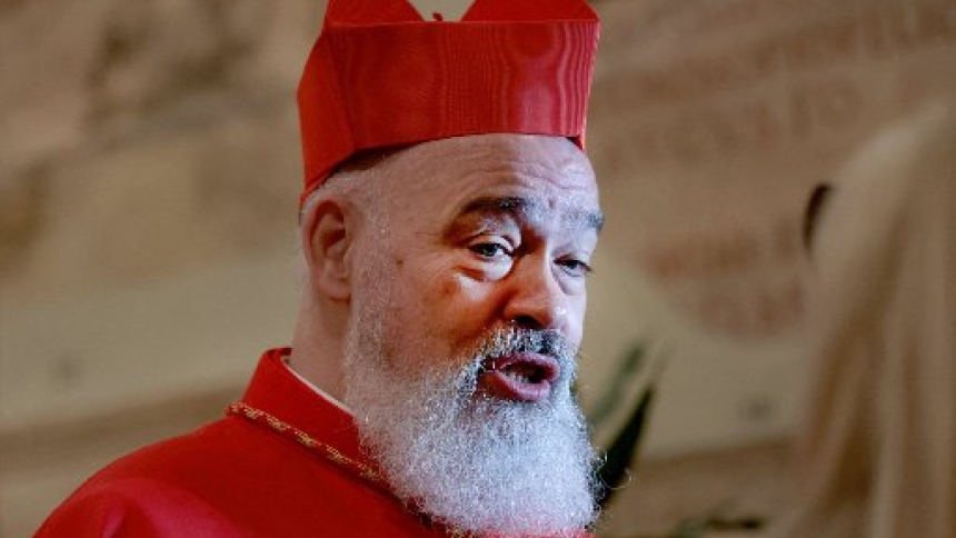 Cardinal Dominique Joseph Mathieu of Tehran and Isfahan, Iran, speaks to the media after being elevated to cardinal by Pope Francis during a consistory at the Vatican Dec. 7, 2024. Cardinal Mathieu surfaced in Rome March 8, 2026, after days of uncertainty about his whereabouts following the start of a U.S. and Israel-Iran war. (OSV News photo/Remo Casilli, Reuters)