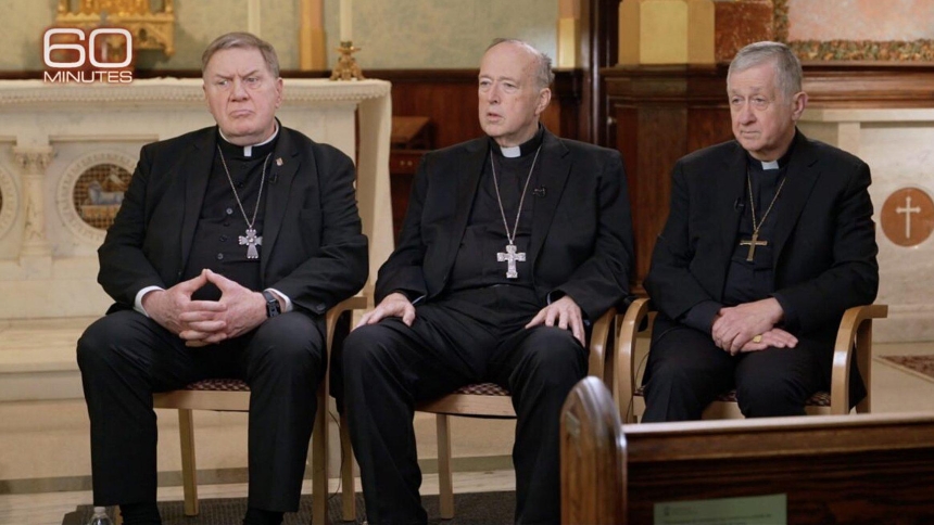In a joint interview with CBS's Norah O'Donnell on "60 Minutes" April 12, 2026, Cardinals Joseph W. Tobin of Newark, N.J., Robert W. McElroy of Washingto, and Blase J. Cupich of Chicago, began by giving their impressions of the first U.S. pope, Pope Leo XIV. (OSV News screenshot/Facebook)