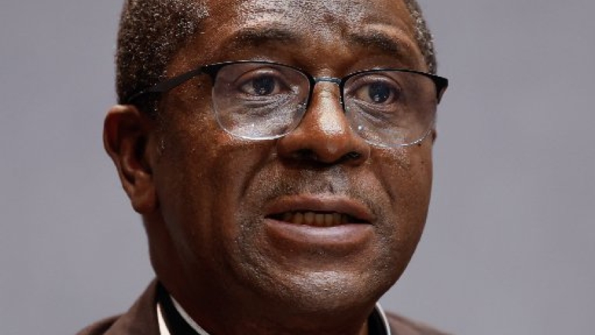 Archbishop Andrew Nkea of Bamenda, Cameroon, speaks at a press briefing about the Synod of Bishops at the Vatican Oct. 22, 2024. Pope Leo XIV was scheduled to meet with Cameroon religious and political leaders, traditional chiefs, peacemakers, as well as faithful during his April 15-18, 2026, visit to the African country. (CNS photo/Lola Gomez)