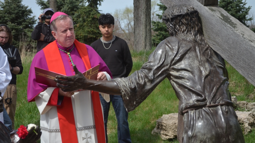 Bishop McClory at The Shrine of Christ's Passion