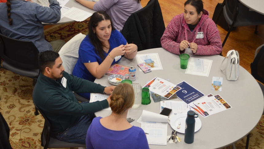 Young adults discuss their role in the Church and the challenges and opportunities facing today's youth on March 7 at the Pastoral Center in Merrillville. The listening session was part of the Diocese of Gary's participation in the global Synod on Synodality. (Erin Ciszczon photo)