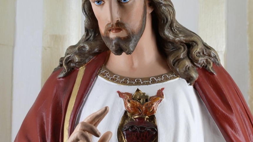 A statue depicting the Sacred Heart of Jesus is seen at Sacred Heart Church in the North End neighborhood of Boston April 22, 2026. (OSV News photo/Gregory A. Shemitz)