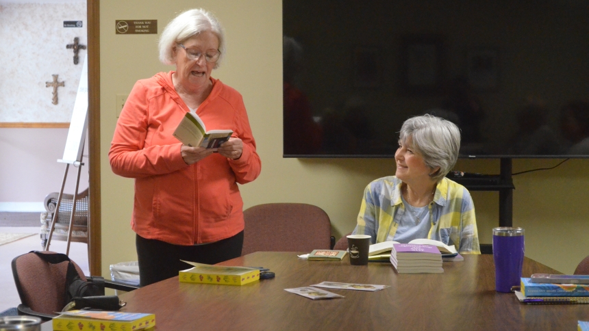Book club bible study at St. Mary Otis