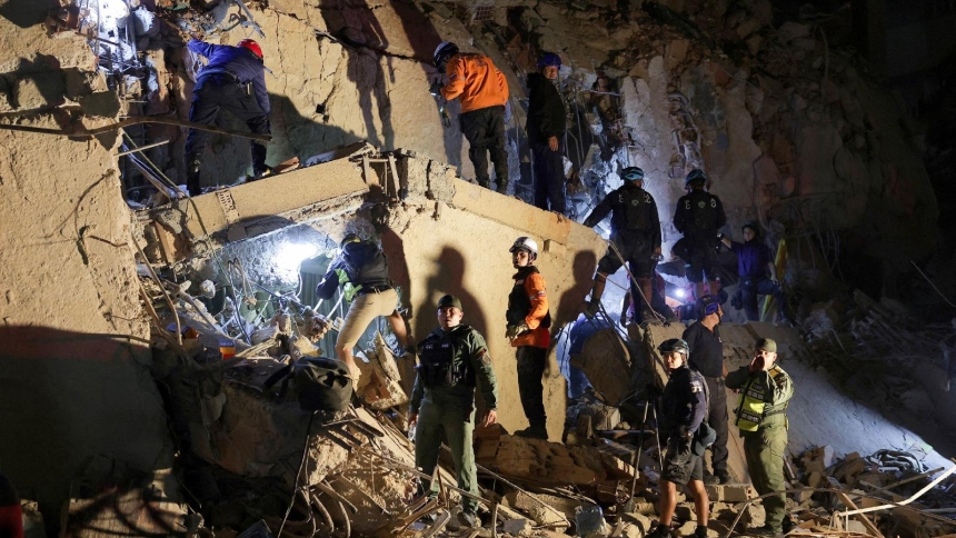 Emergency services work at the site of a collapsed building in Caracas, Venezuela, June 24, 2026, following 7.2 and 7.5 magnitude earthquakes that rocked the country. More than 150 people have died and hundreds have been injured, Acting President Delcy Rodríguez said June 25, adding that rescue teams were rushing to the hardest-hit areas to free people trapped under rubble. (OSV News photo/Gaby Oraa, Reuters)