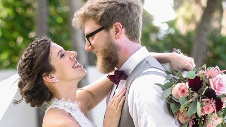 A file photo shows a couple on their wedding day. (OSV News photo/Handout via Laura Dodson)