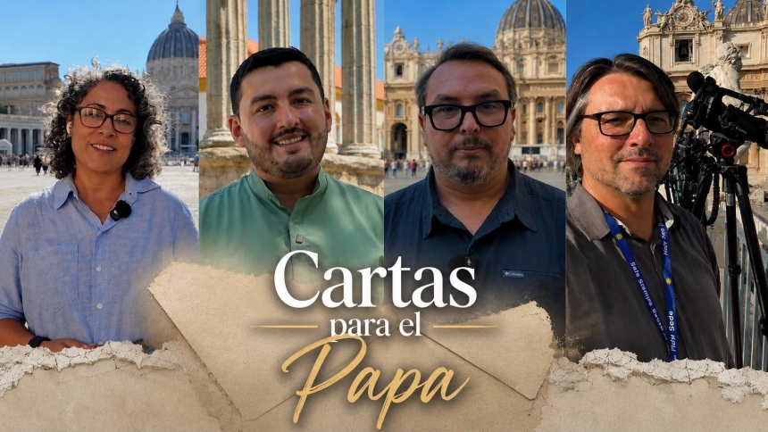 Journalists Lola Gómez, Jovel Álvarez, José Arnaldo Mujica, and Daniel Cáceres launched "Cartas para el Papa" ("Letters to the Pope") to bring the voices of Venezuela's June 24, 2026, earthquake victims to Pope Leo XIV. The team is collecting letters and photos online until Aug. 15 to hand-deliver to the pope during his apostolic visit to France in September. (OSV News photo/Lola Gomez)