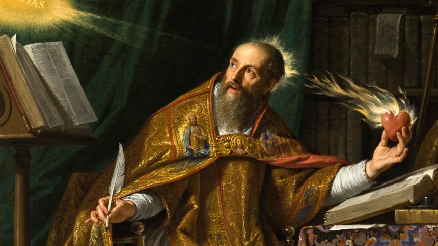 This is a 17th-century painting of St. Augustine by artist Philippe de Champaigne. The saint lived in the years A.D. 354-430 and is considered a Church father and doctor of the Church. (OSV News photo/Public Domain, Los Angeles County Museum of Art)