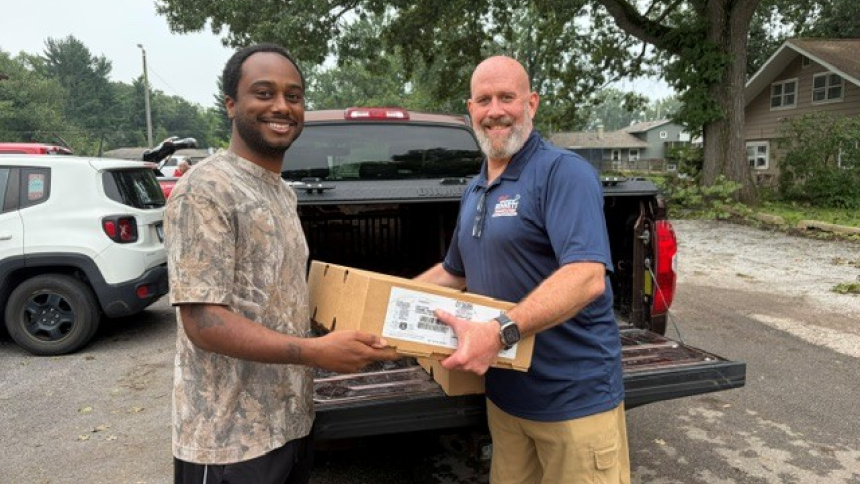 Local Attorney Andrew Bennett and his staff were among the volunteers assisting with the food delivery at the Portage American Legion Post 260