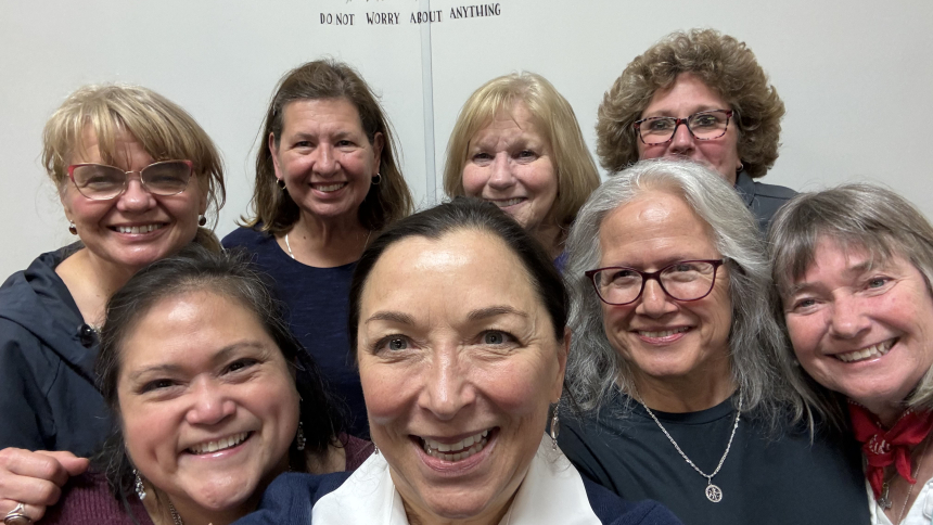 Members of the Cursillo friendship group that meets weekly at St. Patrick in Chesterton include:  (front row from left) Leti Moreno, Debbie Rose, Josephine Martinez, Joan Baruffi, (back row) Anna Sasin, Sharon Duracz, Cathy Schuster and Debbie Pedzinski. (Provided photo)