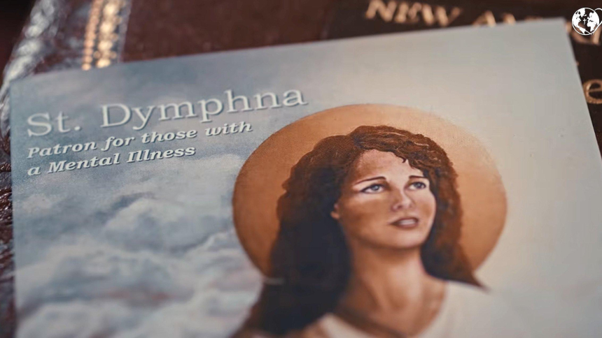 This is a screenshot from video of Pope Leo XIV's October 2026 prayer intention dedicated to mental health. St. Dymphna is the patroness of people suffering from mental disorders and of mental health professionals. A U.S.-based Catholic association dedicated to mental health ministry unveiled two new online resources to help lay Catholics understand the signs of mental health struggles and how to better accompany those seeking help at an Oct. 10 news conference held at the Vatican. (OSV News screenshot /Pop