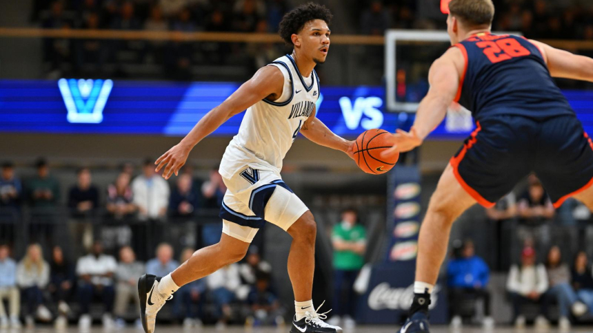 Tyler Perkins with Villanova's men's basketball team dribbles the ball during a preseason exhibition game Oct. 22, 2026. Villanova and Notre Dame's men's and women's basketball teams will open the college season in Rome Nov. 1. (OSV News photo/Villanova Athletics)